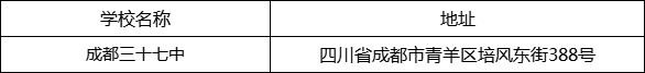 成都市成都三十七中地址在哪里？