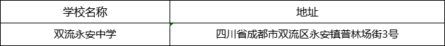 成都市雙流永安中學(xué)地址在哪里？
