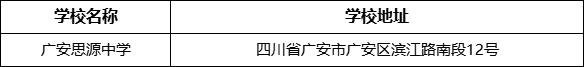 廣安市廣安思源中學(xué)學(xué)校地址在哪里？