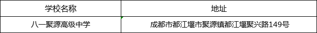 成都市八一聚源高級(jí)中學(xué)地址在哪里？